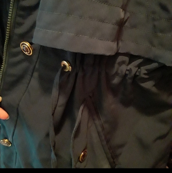 Dark Green Puffer Jacket Trench Coat 22 24 - Picture 7 of 8